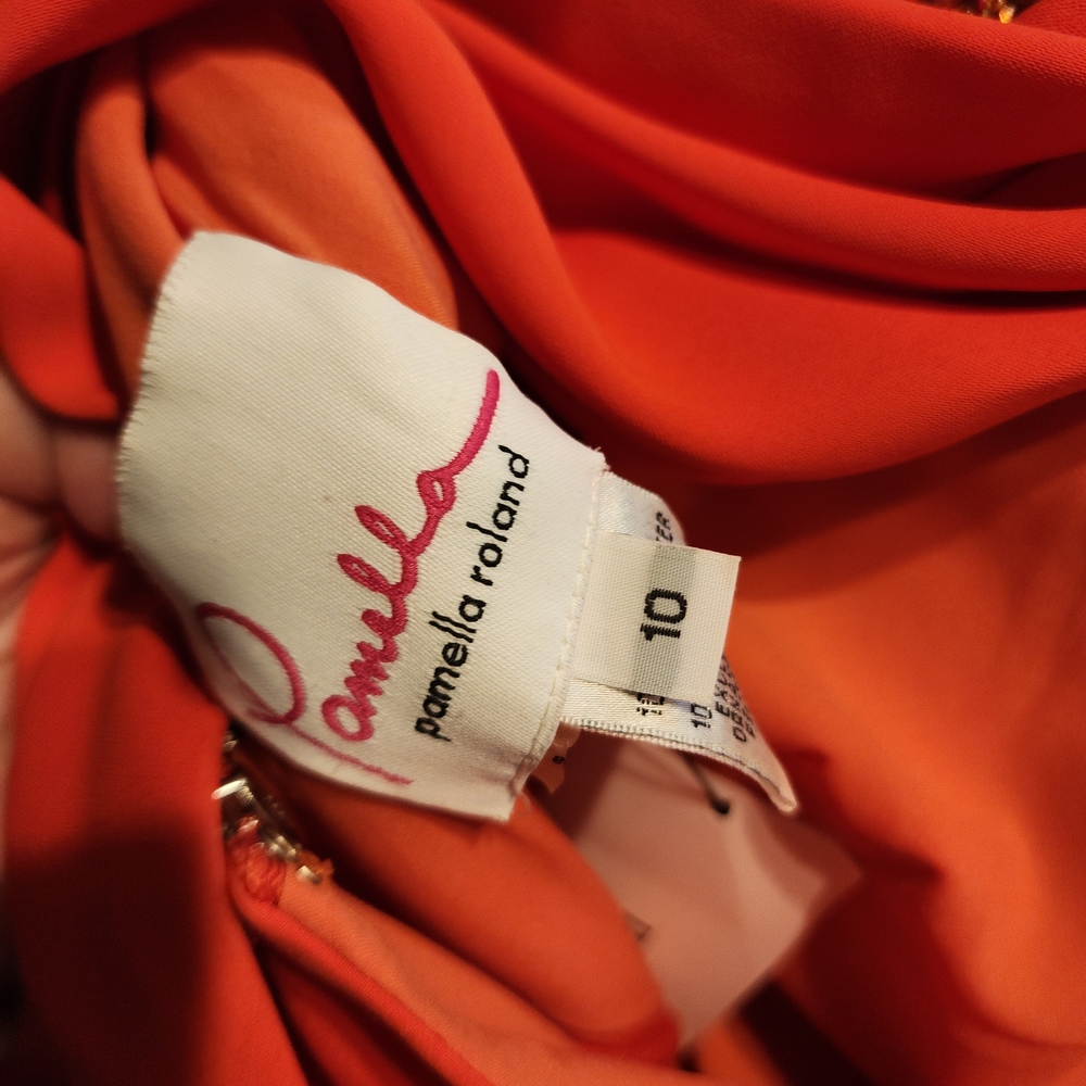 Pamella Roland Orange Dress